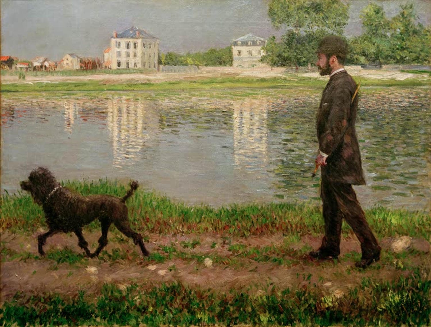 Richard Gallo und Hund | Gustave Caillebotte