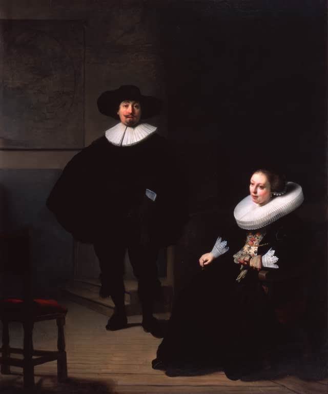 Eine Dame und ein Herr in Schwarz | Rembrandt van Rijn