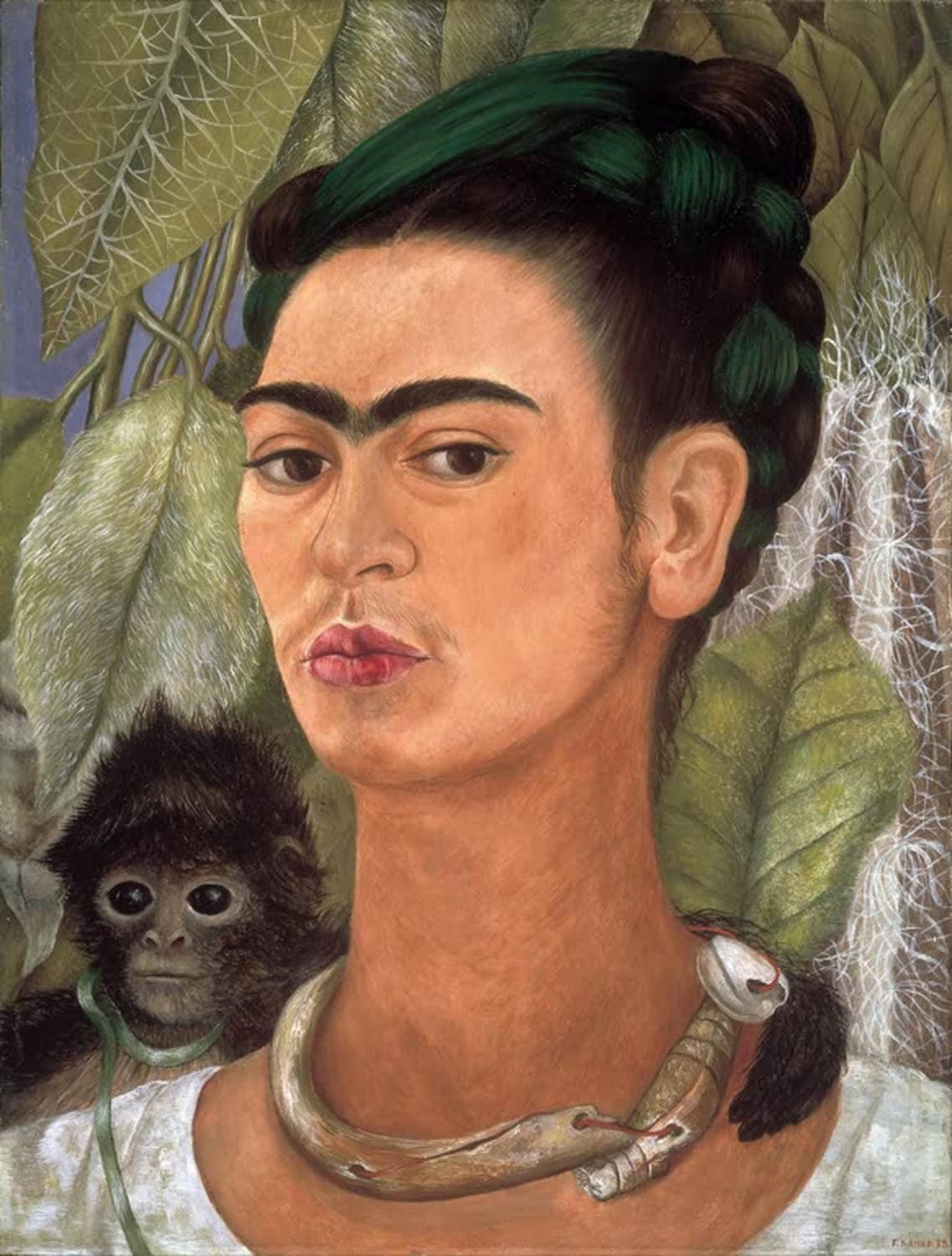 Selbstbildnis mit Affe von Frida Kahlo als Kunstdruck