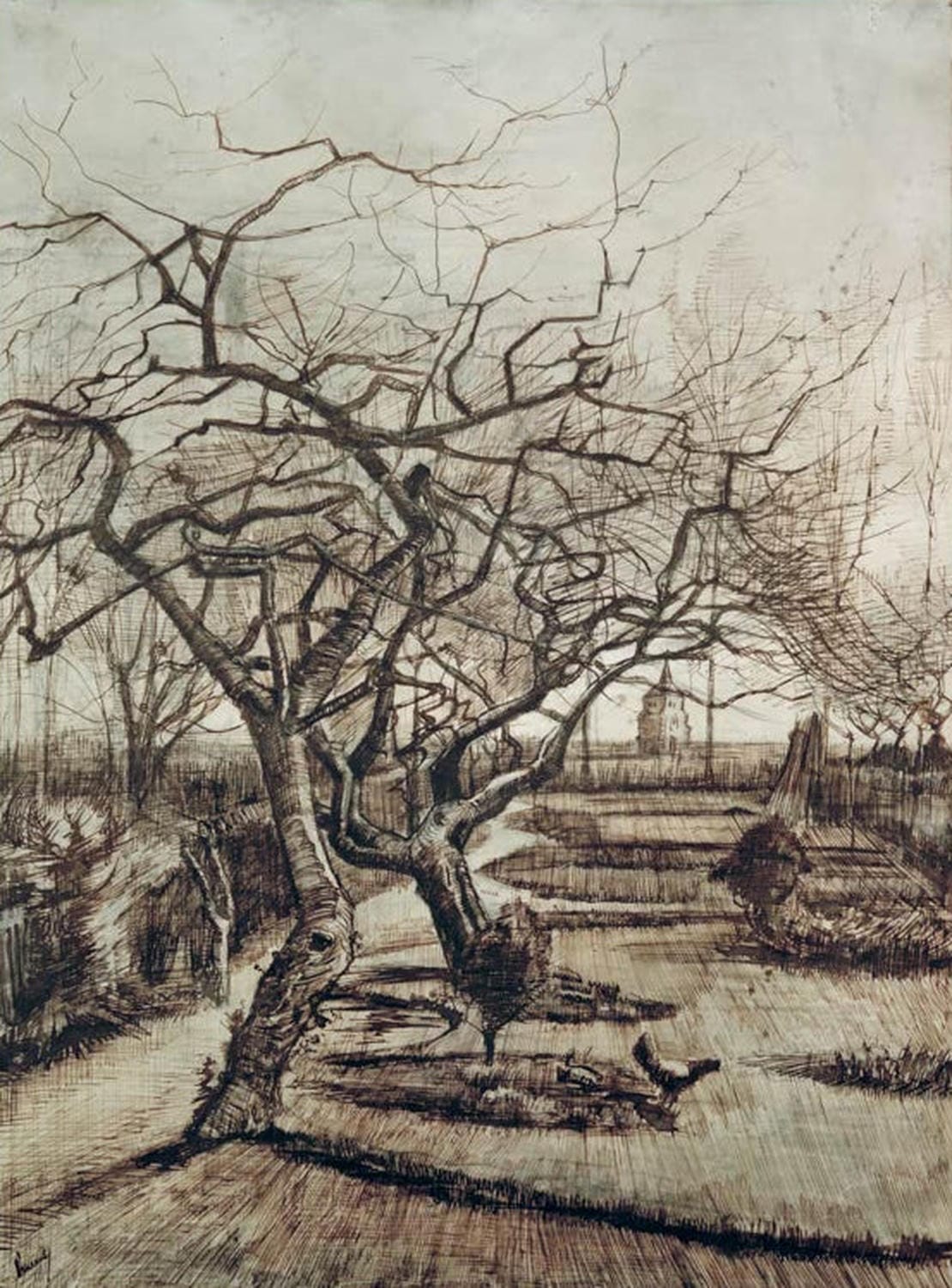 „Garten des Pfarrhauses in Nuenen“ von Vincent van Gogh – postimpressionistische Gartenlandschaft: