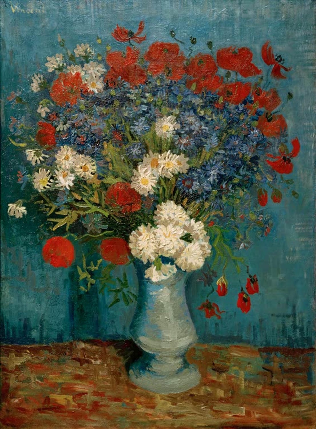 Vase mit Kornblumen und Mohnblumen von Vincent van Gogh