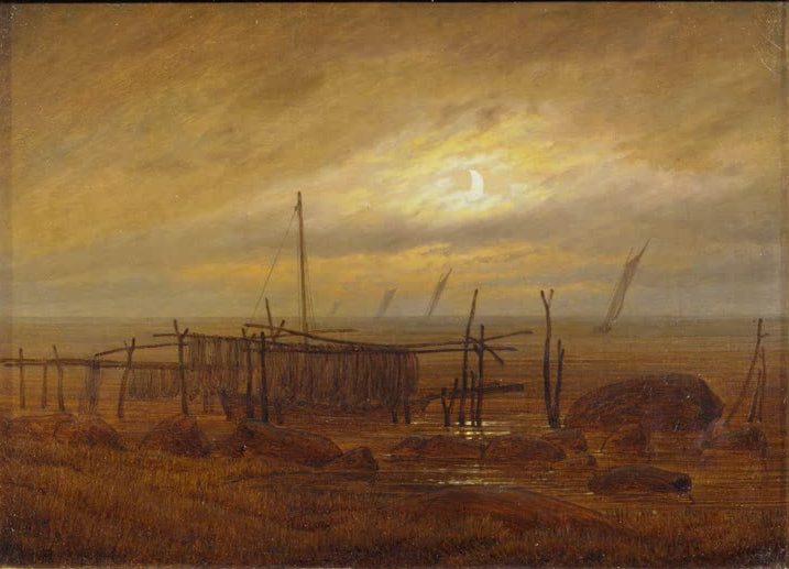 „Am Meeresstrand“ von Caspar David Friedrich – romantische Küstenlandschaft mit Meer, Strand und weitem Horizont.
