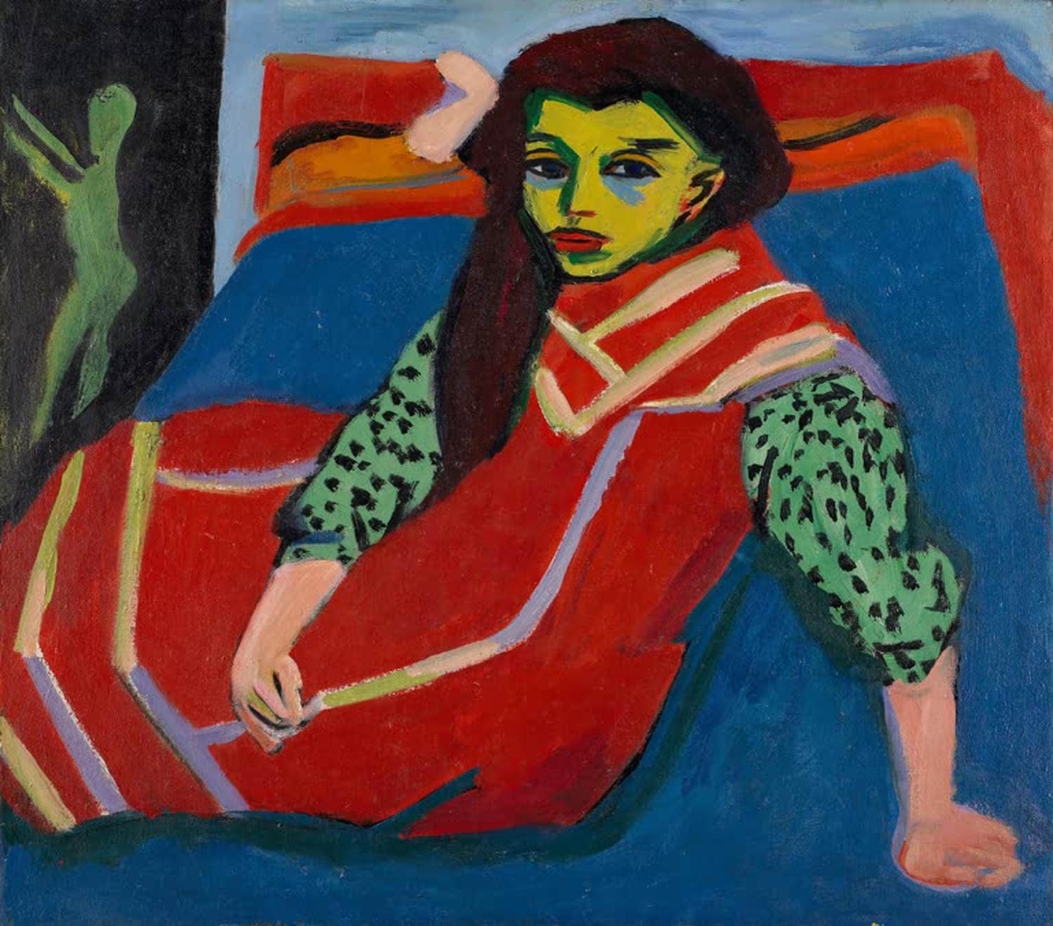Kunstdruck: Sitzendes Mädchen (Fränzi Fehrmann) | Ernst Ludwig Kirchner