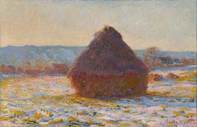 Getreideschober, Schnee, Sonnenlicht | Claude Monet