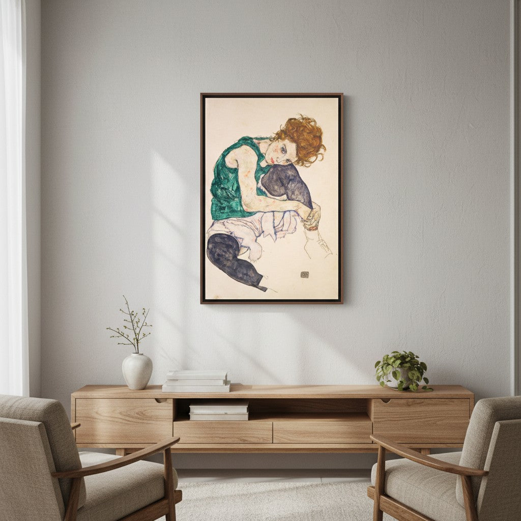 Sitzende Frau mit angezogenen Beinen | Egon Schiele