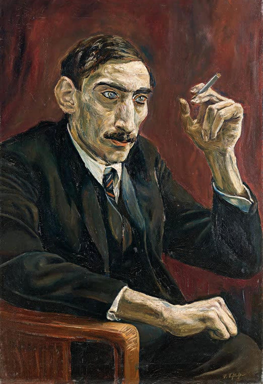 "Portrait of an Oriental Journalist" von Rudolf Schlichter – sachliches Porträt eines Journalisten.
