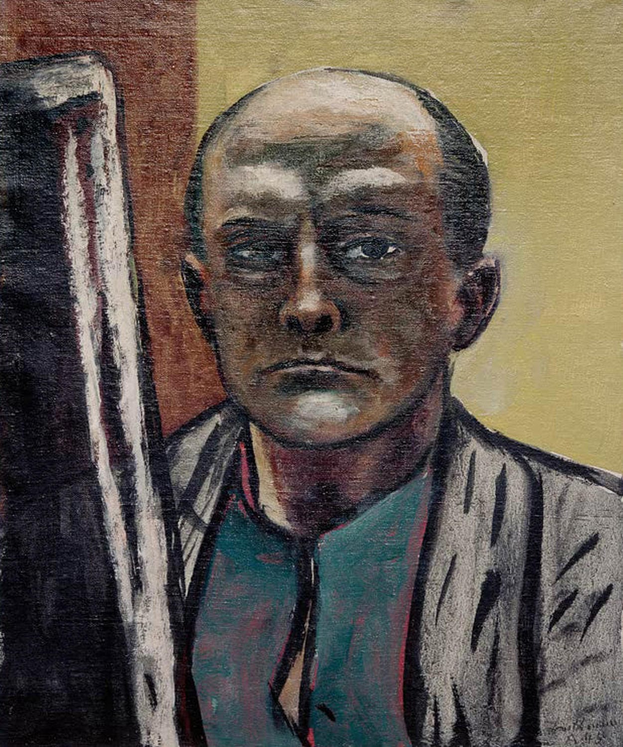 Kunstdruck des Gemäldes „Selbstbildnis mit rotem Schal“ Max Beckmann 1945