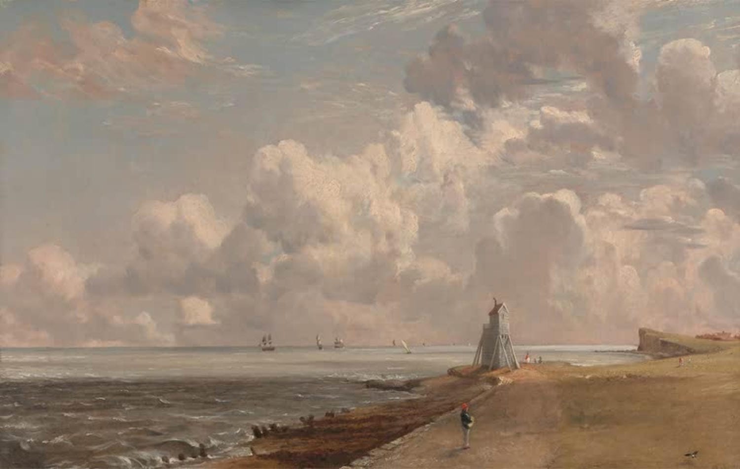 Harwich The Low Lighthouse and Beacon Hill - John Constable Kunstdruck auf Leinwand oder Poster mit Rahmenoptionen