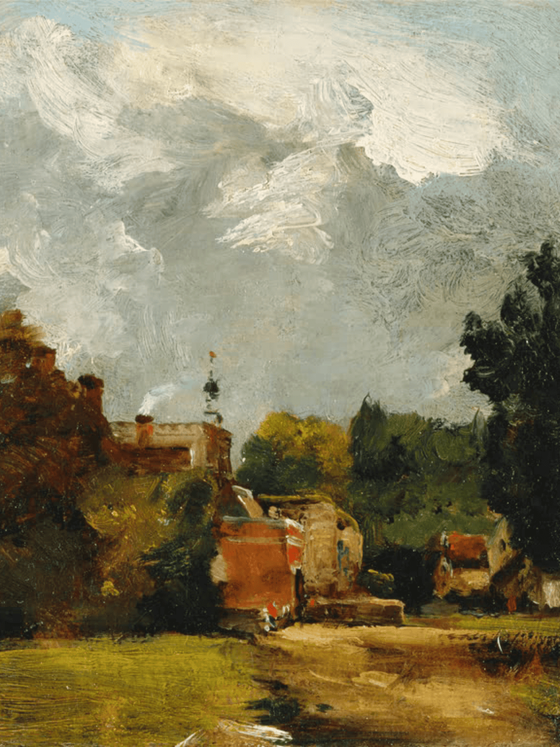 East Bergholt Church - John Constable Kunstdruck auf Leinwand oder Poster mit Rahmenoptionen