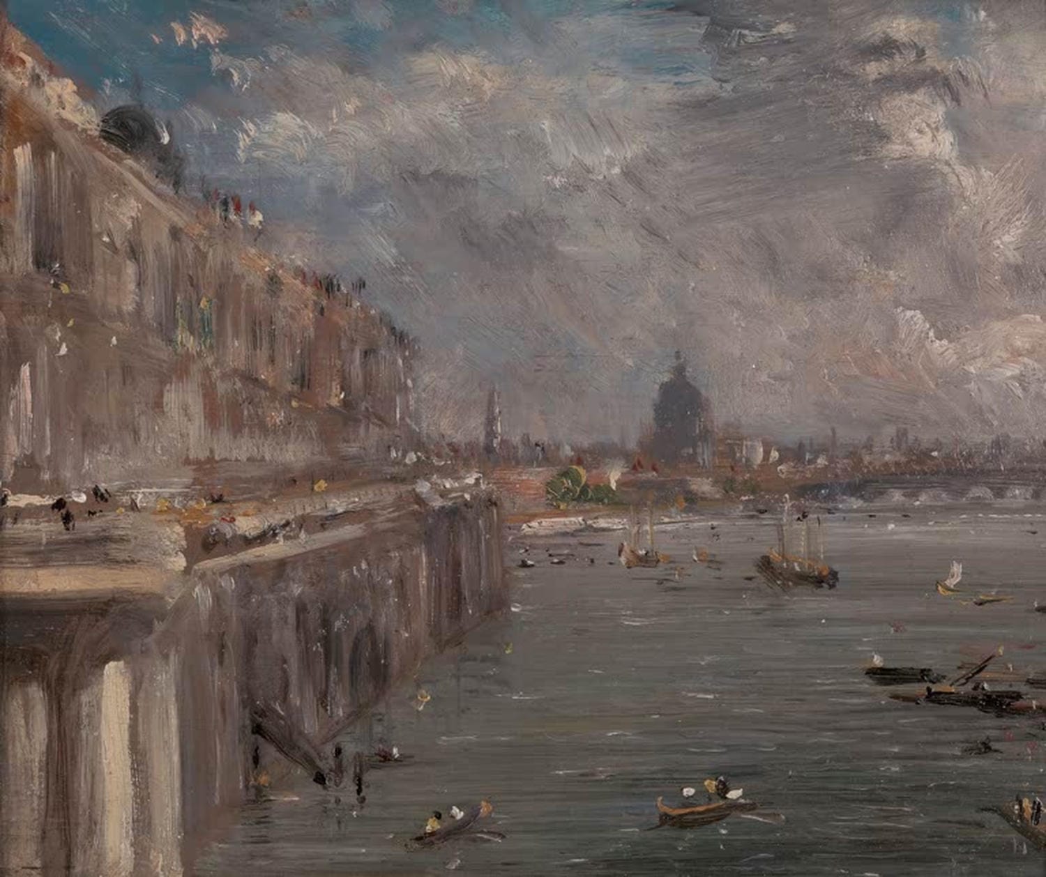 Somerset House Terrace from Waterloo Bridge - John Constable Kunstdruck auf Leinwand oder Poster mit Rahmenoptionen