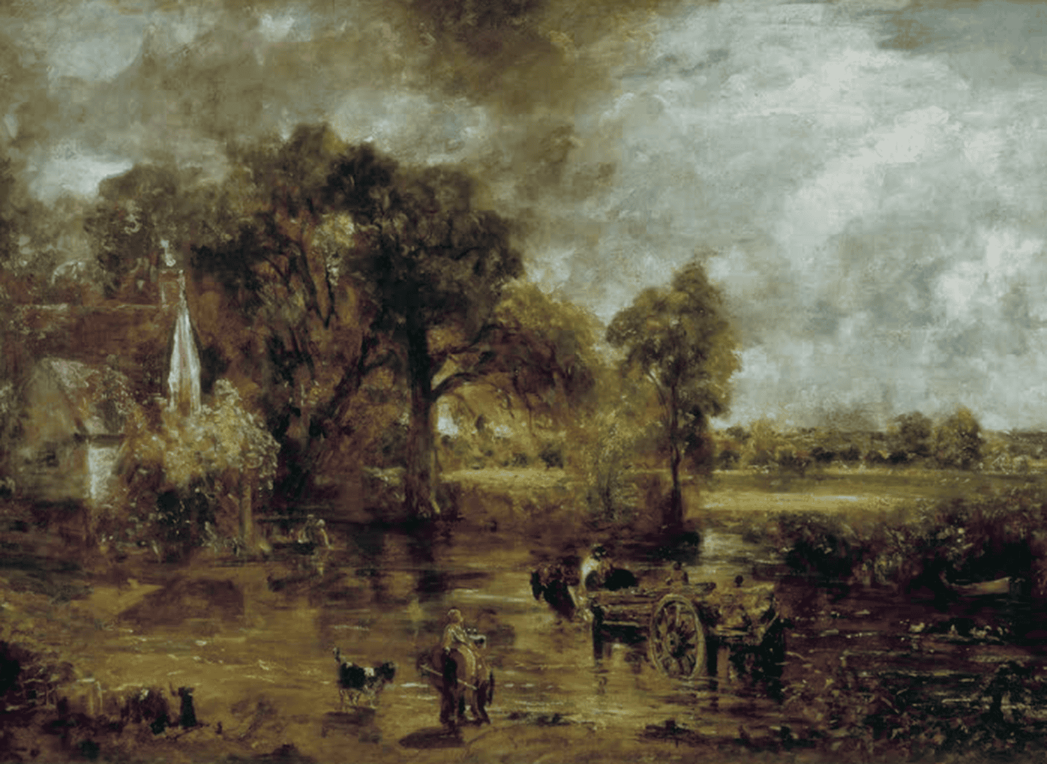 Study for The Hay Wain Kunstdruck von John Constable Landschaftsstudie