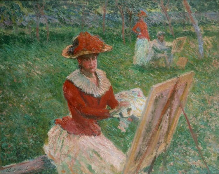 Blanche Hoschedé beim Malen | Claude Monet
