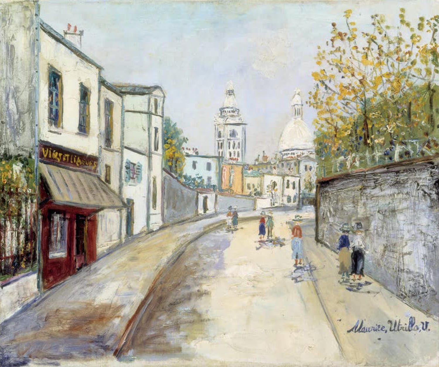 "Montmartre, Rue de l’Abreuvoir" von Maurice Utrillo – Pariser Straßenszene im Viertel Montmartre.