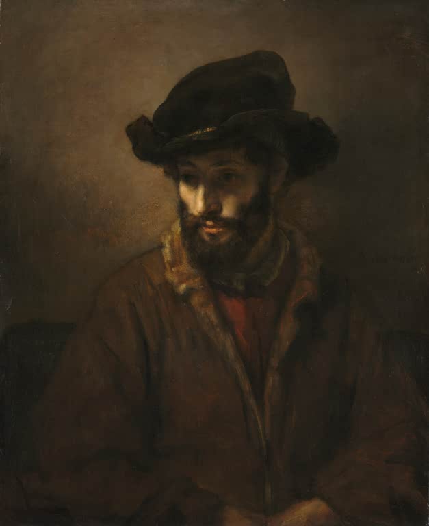Ein bärtiger Mann mit Hut | Rembrandt van Rijn