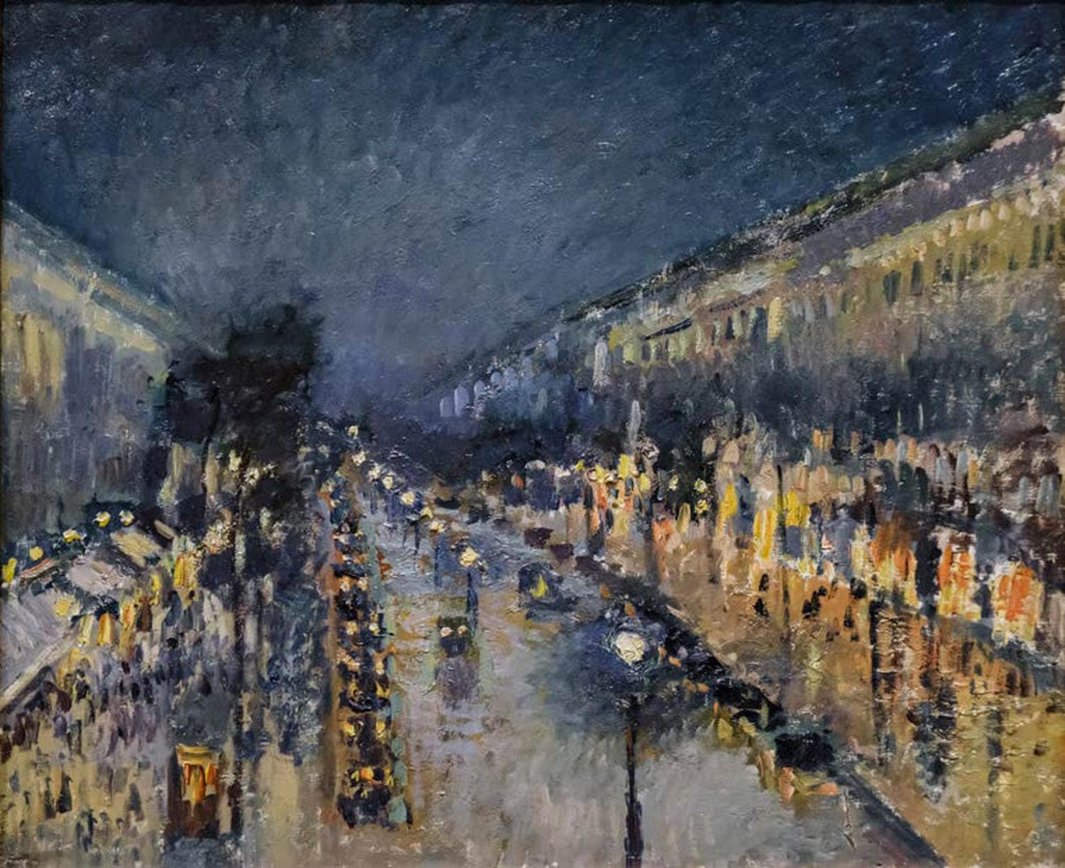 Boulevard Montmartre bei Nacht | Camille Pissarro