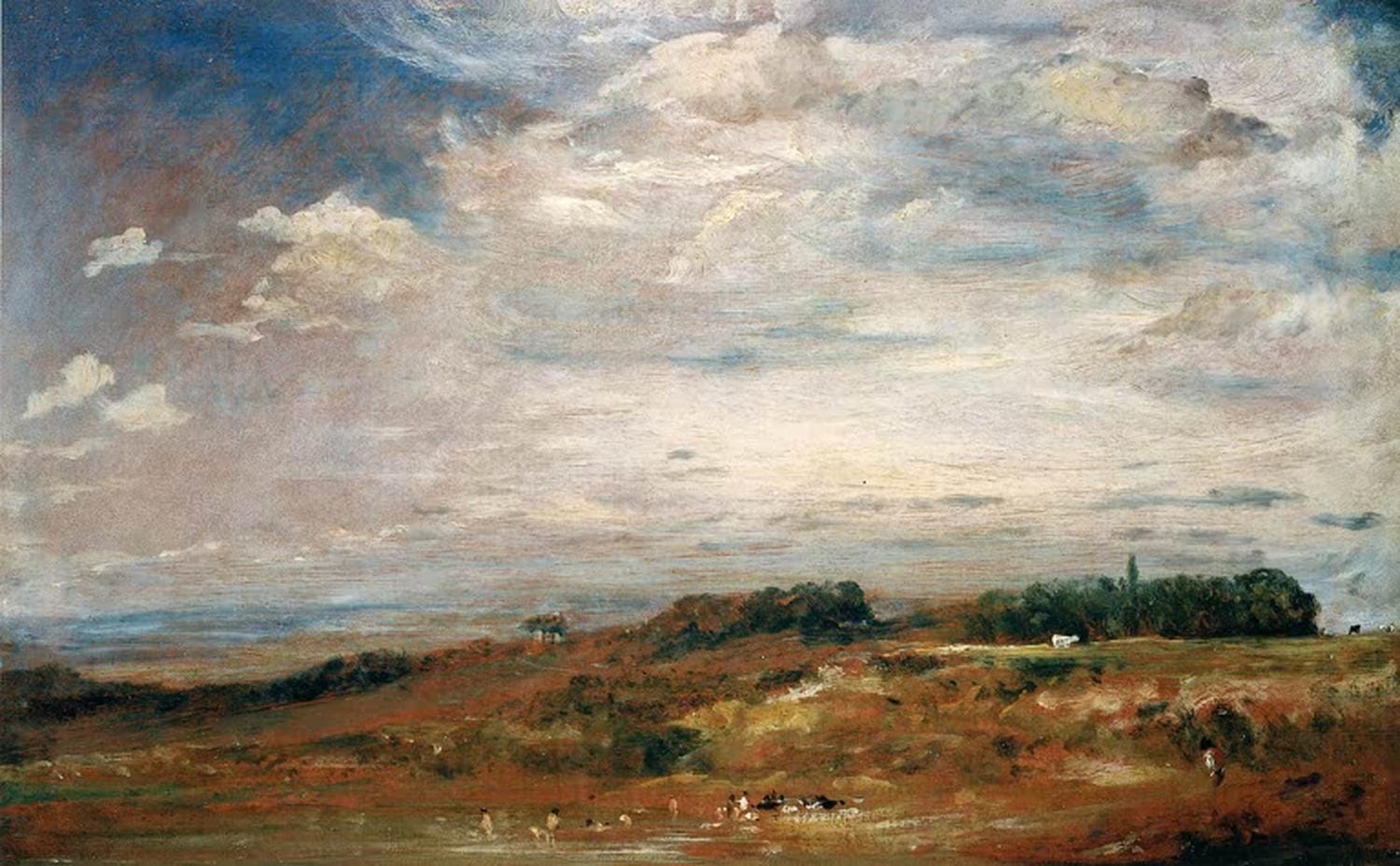 Hampstead Heath mit Badenden Kunstdruck John Constable Landschaft