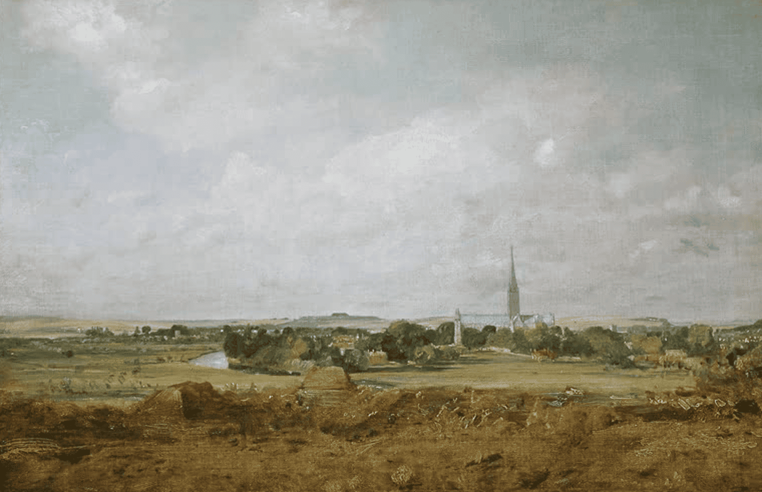 View of Salisbury John Constable Kunstdruck Landschaft mit Kathedrale