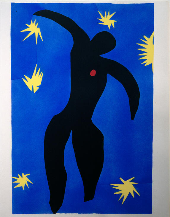 Henri Matisse’ "Ikarus (Ausschnitt)“ als hochwertiger Kunstdruck – ein kraftvolles Spätwerk über Mythos, Bewegung und Freiheit aus der Cut-Out-Serie Jazz. Jetzt entdecken!