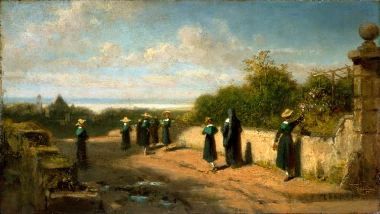 Spazierengehendes Mädchenpensionat | Carl Spitzweg