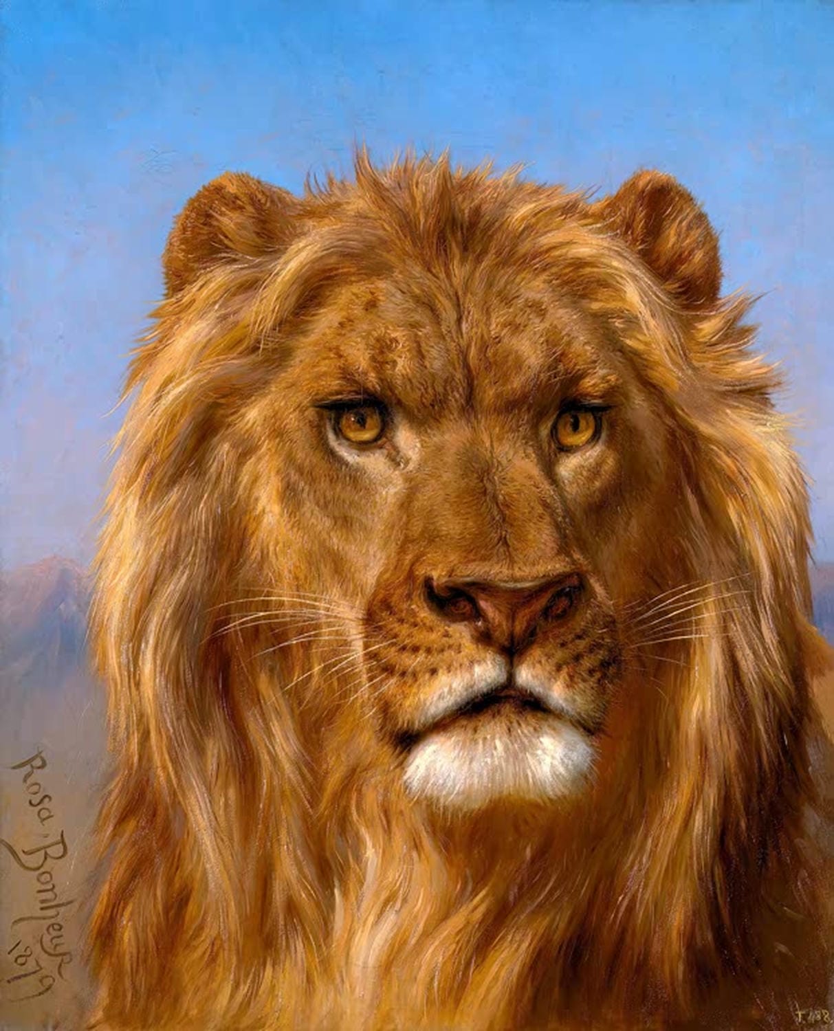 „El Cid“ von Rosa Bonheur – kraftvoller Löwe mit dynamischer Präsenz und detailreichem Fell.