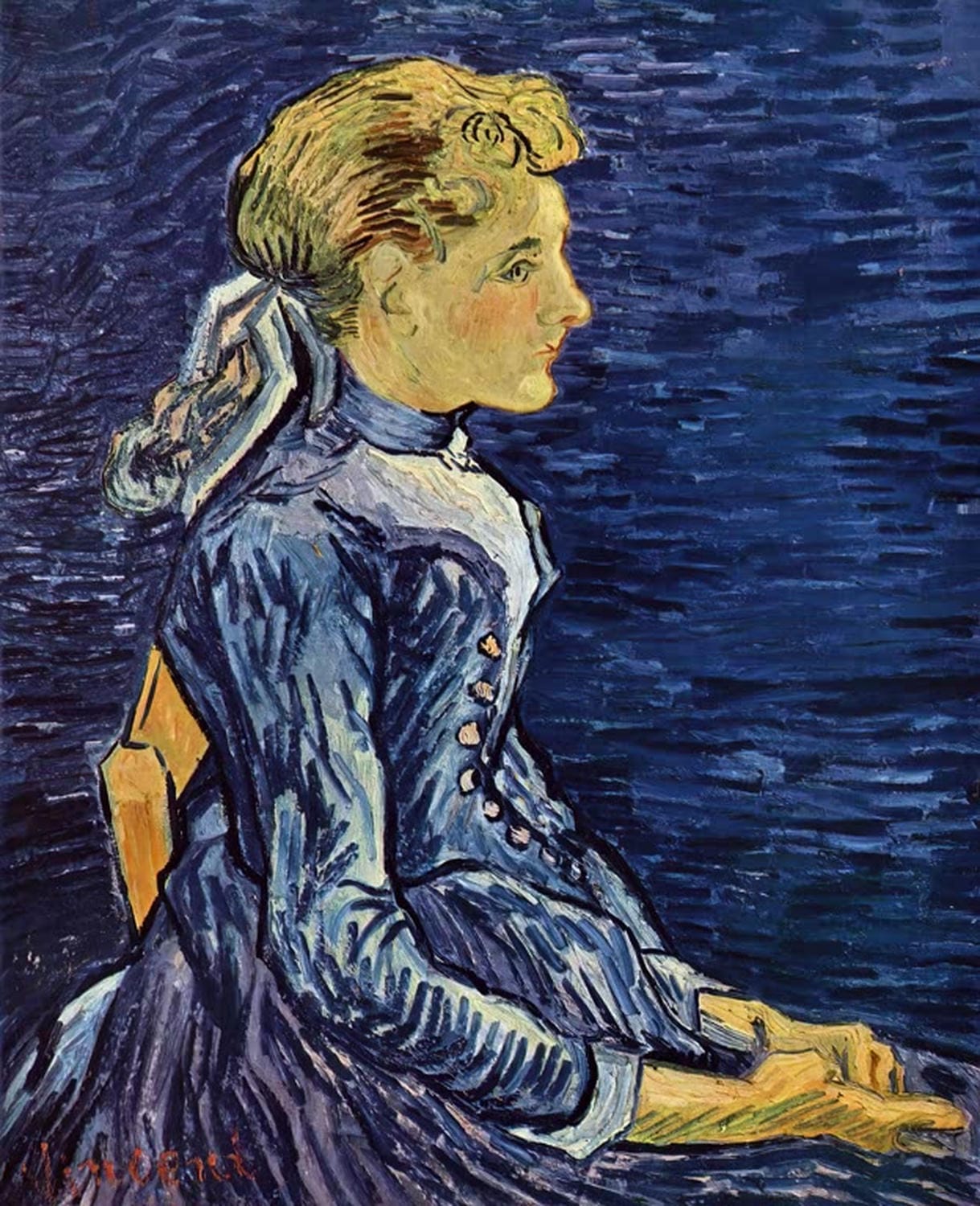 Kunstdruck „Mademoiselle Ravoux“ von Vincent van Gogh – eindrucksvolles Porträt als hochwertiger Kunstdruck, erhältlich auf Leinwand oder Poster, optional gerahmt.