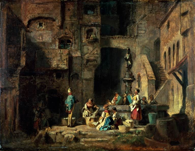 Wäscherinnen am Brunnen | Carl Spitzweg