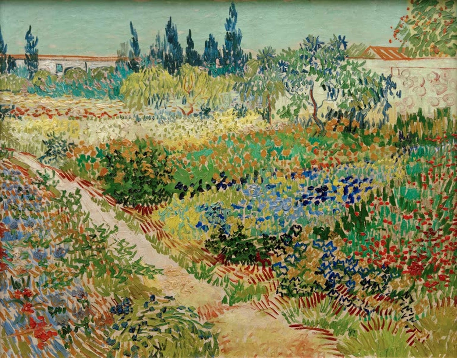 Blühender Garten mit Pfad | Vincent van Gogh