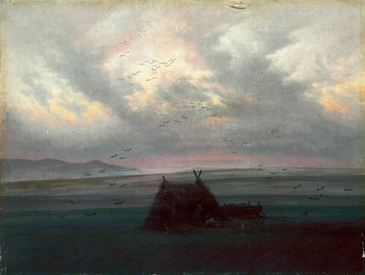 „Nebelschwaden“ von Caspar David Friedrich – romantische Landschaft mit aufziehendem Nebel und weichen Konturen.