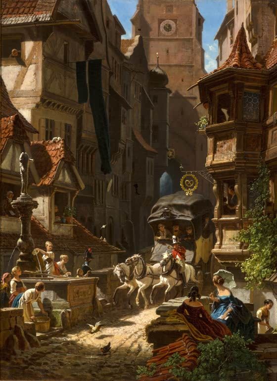 Ankunft der Postkutsche | Carl Spitzweg