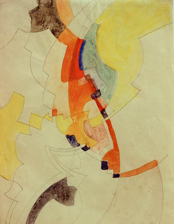 Kunstdruck des Gemäldes „Abstrakte Komposition II“ von August Macke. Hochwertig in Deutschland von Hand gefertigt, erhältlich als Poster oder Leinwand und optional gerahmt.