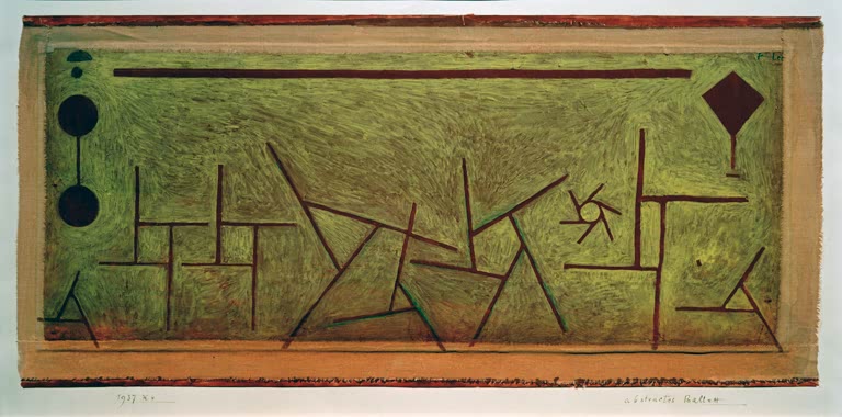Kunstdruck des Gemäldes Abstraktes Ballett von Paul Klee, handgefertigt in Deutschland als hochwertiger Kunstdruck.