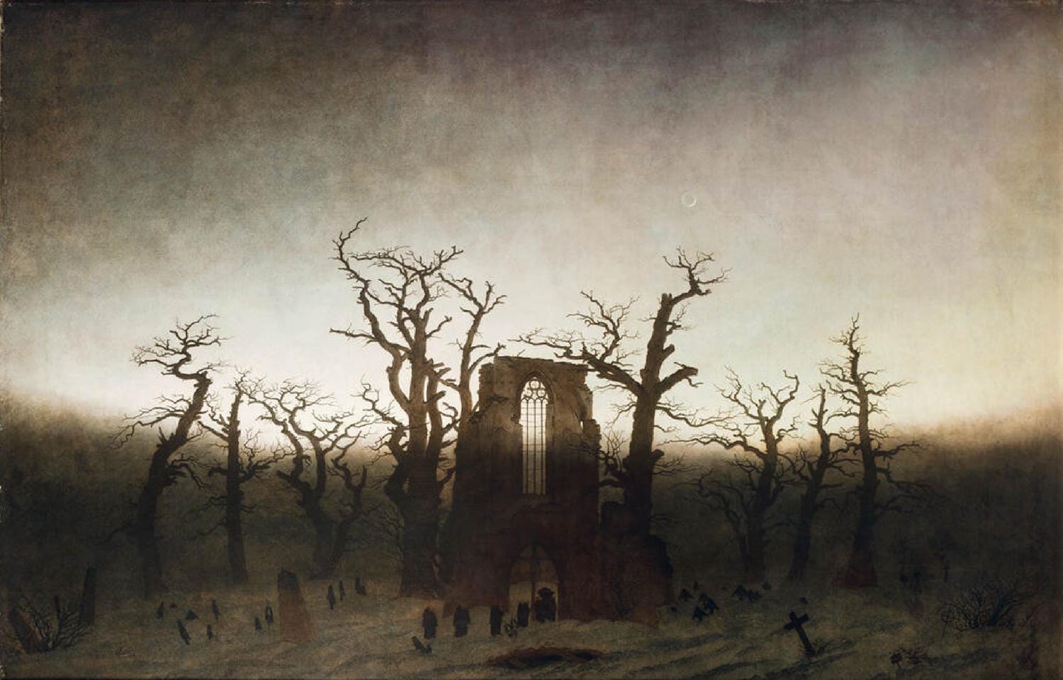 Abtei im Eichwald von Caspar David Friedrich als Kunstdruck
