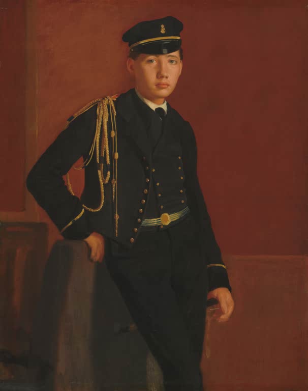 Kunstdruck des Gemäldes „Achille De Gas in der Uniform eines Kadetten“ von Edgar Degas, detailgetreu als Kunstdruck umgesetzt und in Deutschland von Hand gefertigt.