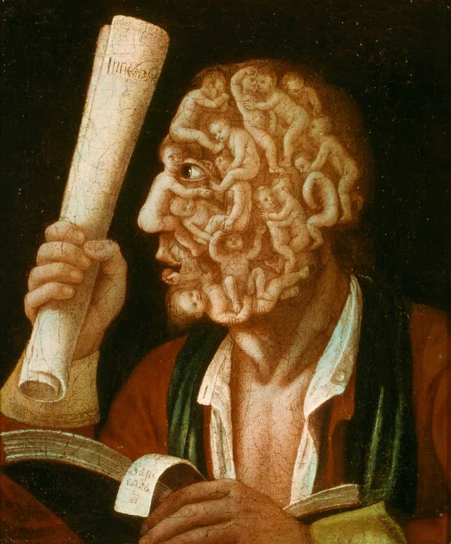 Kunstdruck „Adam“ von Giuseppe Arcimboldo mit einer aus Pflanzen, Früchten und Naturformen zusammengesetzten menschlichen Figur
