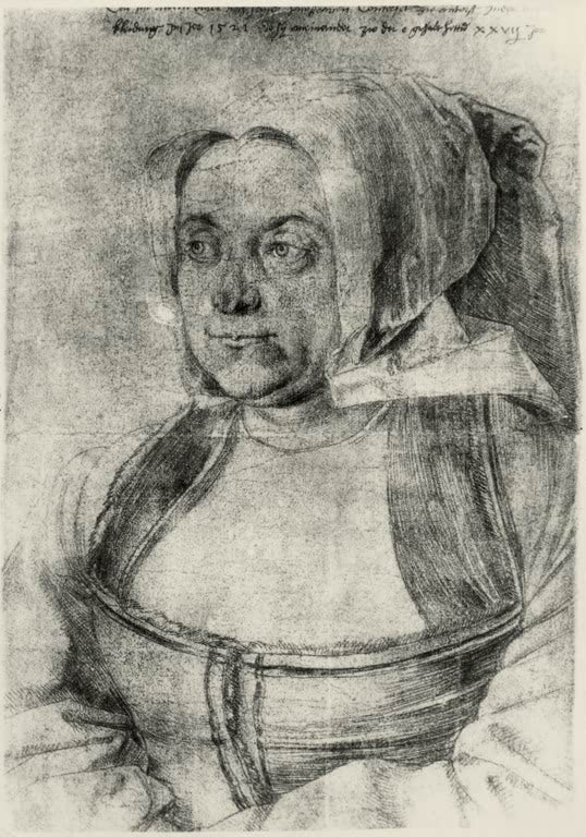Kunstdruck von „Agnes Dürer in niederländischer Tracht“ von Albrecht Dürer. Fein ausgearbeitetes Renaissance-Porträt seiner Ehefrau in traditioneller Kleidung, in Deutschland handgefertigt.