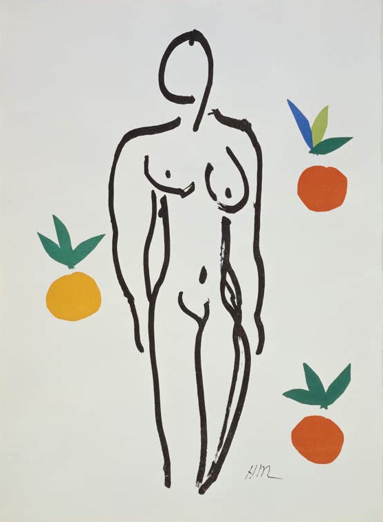 Kunstdruck des Gemäldes „Akt mit Orangen“ von Henri Matisse – hochwertiger Kunstdruck, wahlweise als Poster oder auf Leinwand erhältlich.