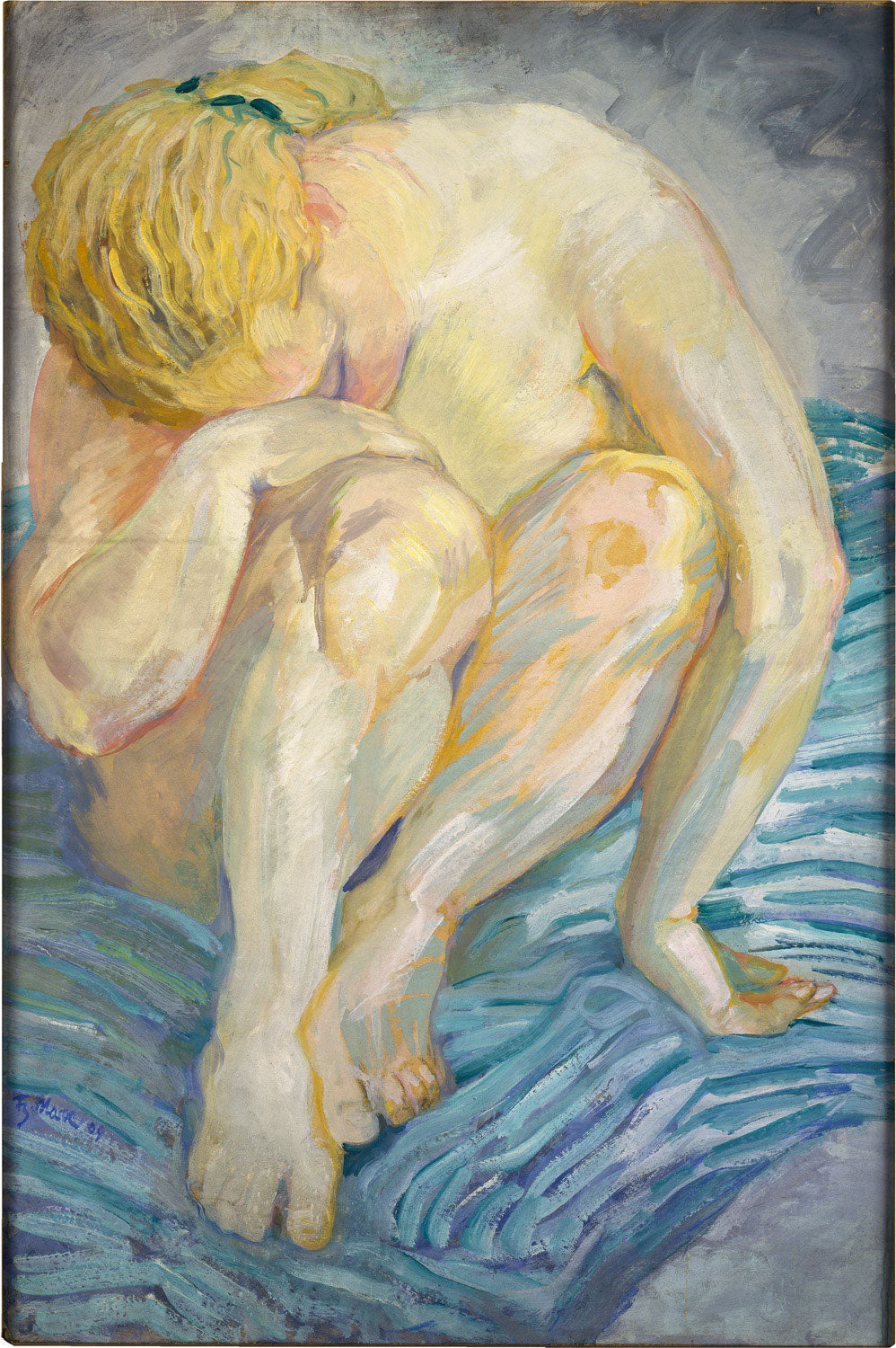 Aktstudie (Weiblicher Akt) von Franz Marc – Ausdrucksstarke Darstellung eines weiblichen Akts mit klaren Linien und moderner Formgebung.
