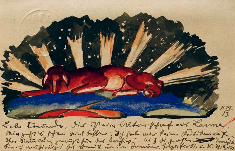 Kunstdruck des Gemäldes „Altarschaf aus Lana“ von Franz Marc. Hochwertig in Deutschland von Hand gefertigt, erhältlich als Poster oder Leinwand und optional gerahmt.