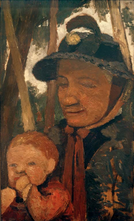 Kunstdruck „Alte Frau mit Hut“ von Paula Modersohn-Becker mit älterer Frau in ruhiger, ausdrucksstarker Porträtdarstellung