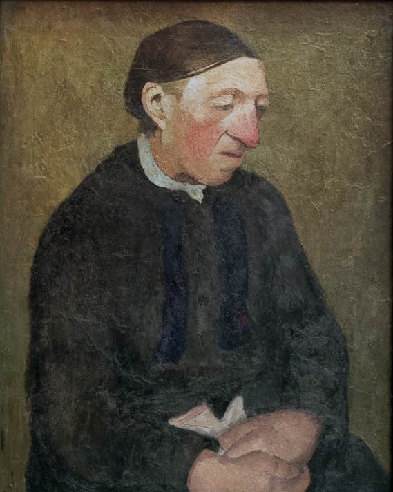 Kunstdruck von Alte Frau mit Taschentuch von Paula Modersohn-Becker – ausdrucksstarkes Porträt einer älteren Frau als hochwertiger Kunstdruck.