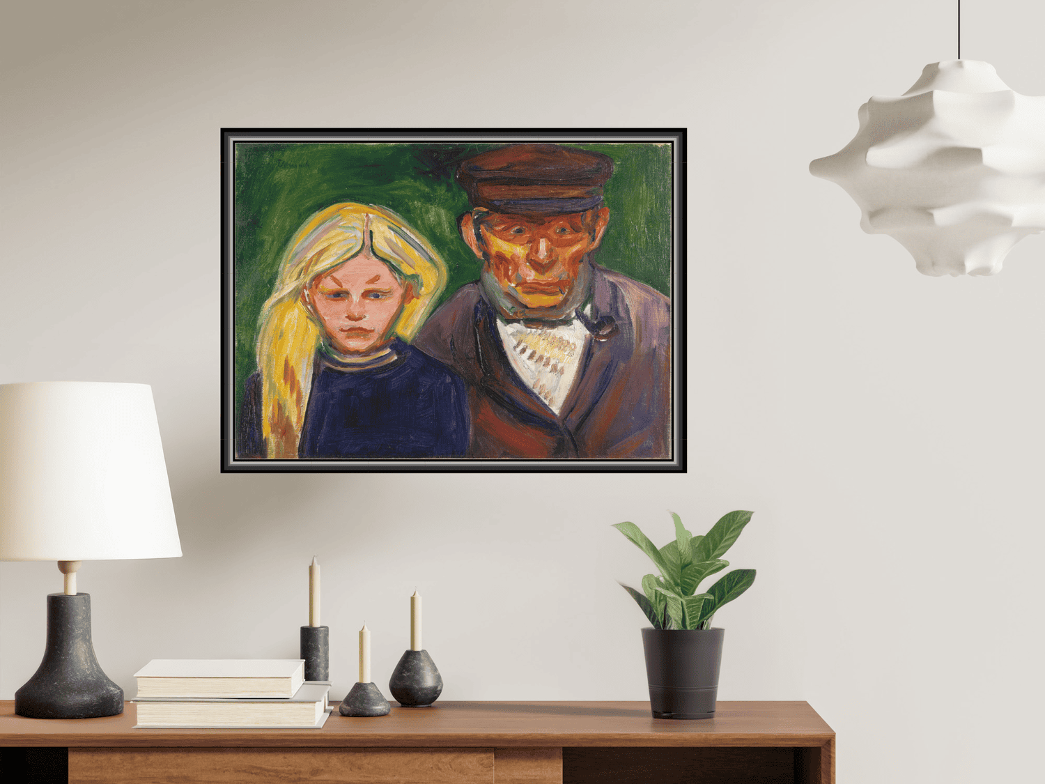 Alter Fischer mit Tochter | Edvard Munch