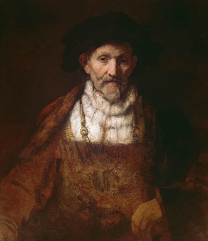 Kunstdruck Alter Mann in Festtracht von Rembrandt van Rijn