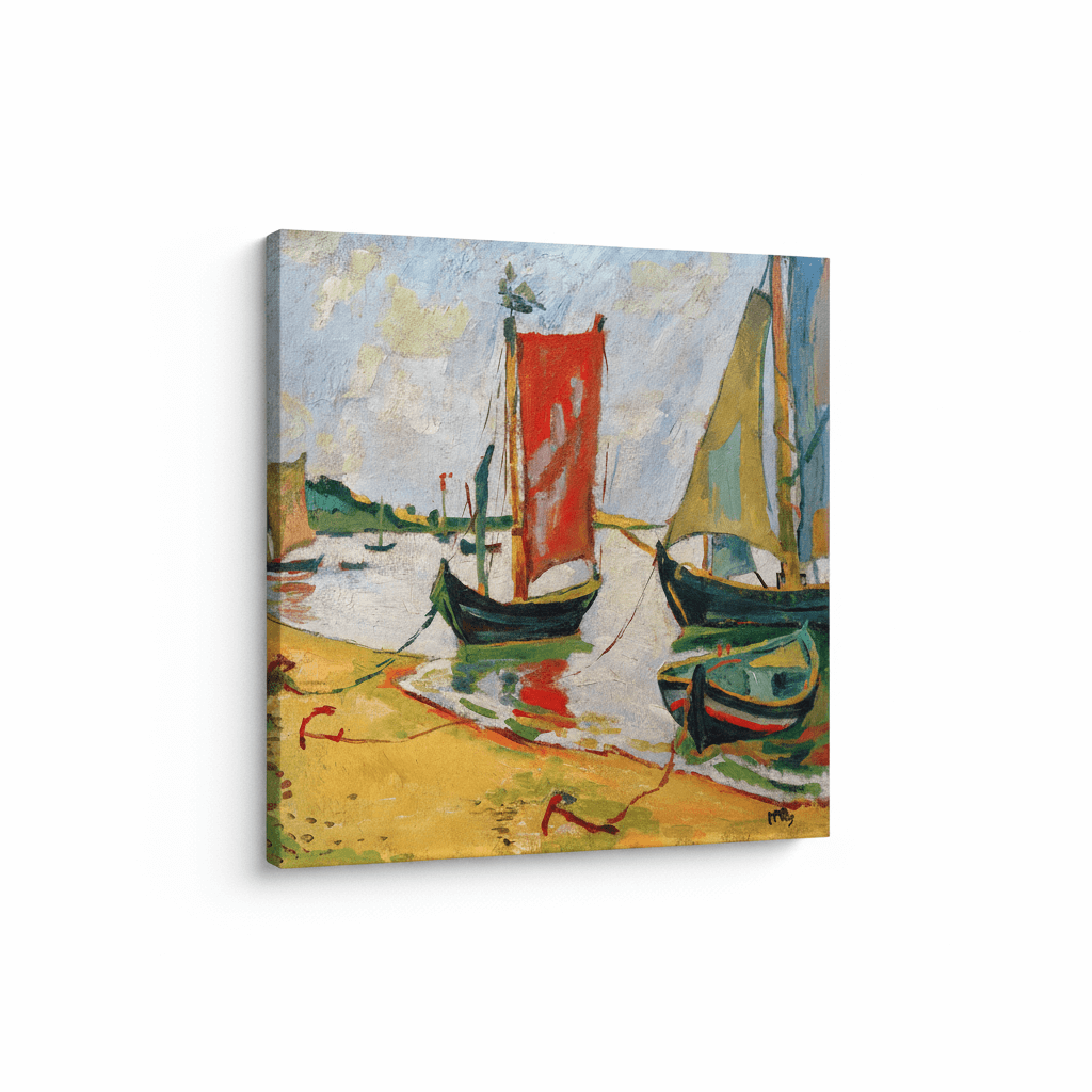 Am Kurischen Haff-Küstenszene mit Fischerbooten | Max Pechstein