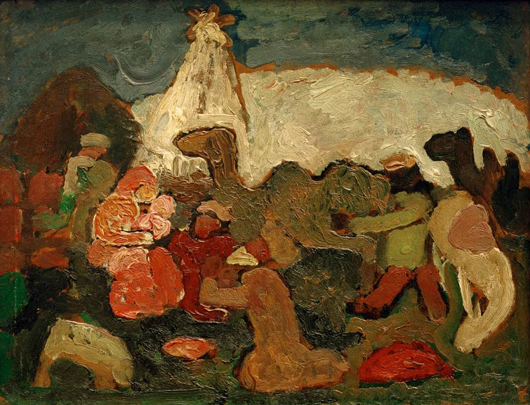 Kunstdruck von Anbetung der Könige (II) von Paula Modersohn-Becker – eindrucksvolle Darstellung der biblischen Szene als hochwertiger Kunstdruck.
