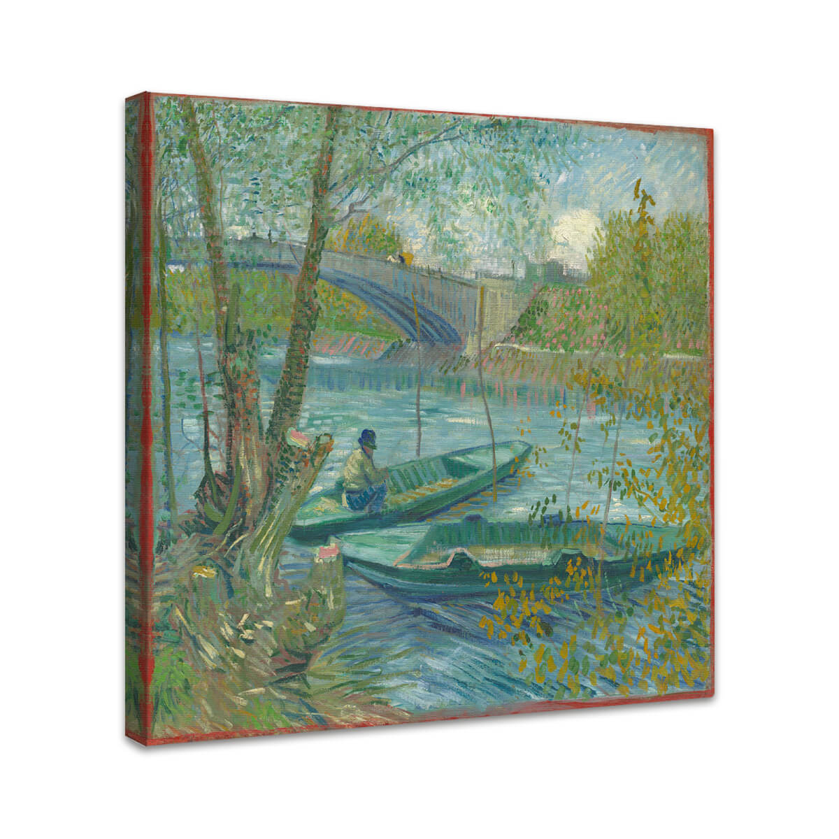 Angeln im Frühling, die Pont de Clichy (Asnières) | Vincent van Gogh