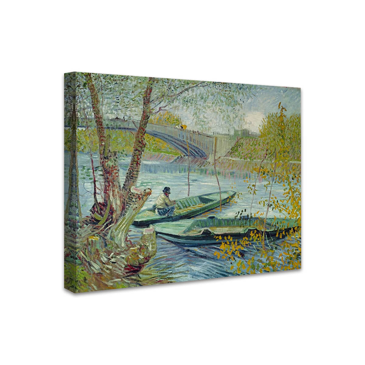 Angler und Boote an der Pont de Clichy | Vincent van Gogh