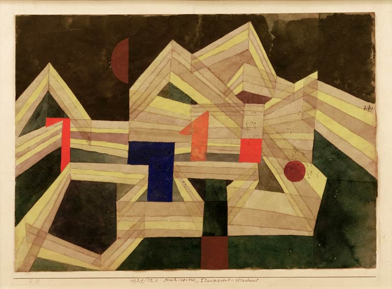 Kunstdruck „Architectur, transparentstructural“ von Paul Klee, handgefertigt in Deutschland