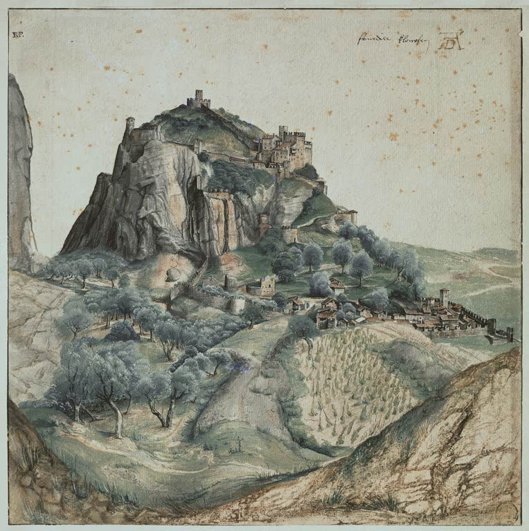 Kunstdruck des Gemäldes „Arco“ von Albrecht Dürer in hochwertiger Druckqualität. Erhältlich als Poster oder auf Leinwand, optional auch gerahmt.
