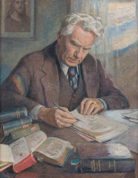 Kunstdruck „Artur Dinter“ von Elsa Pfister-Kaufmann mit porträthafter Darstellung des Schriftstellers