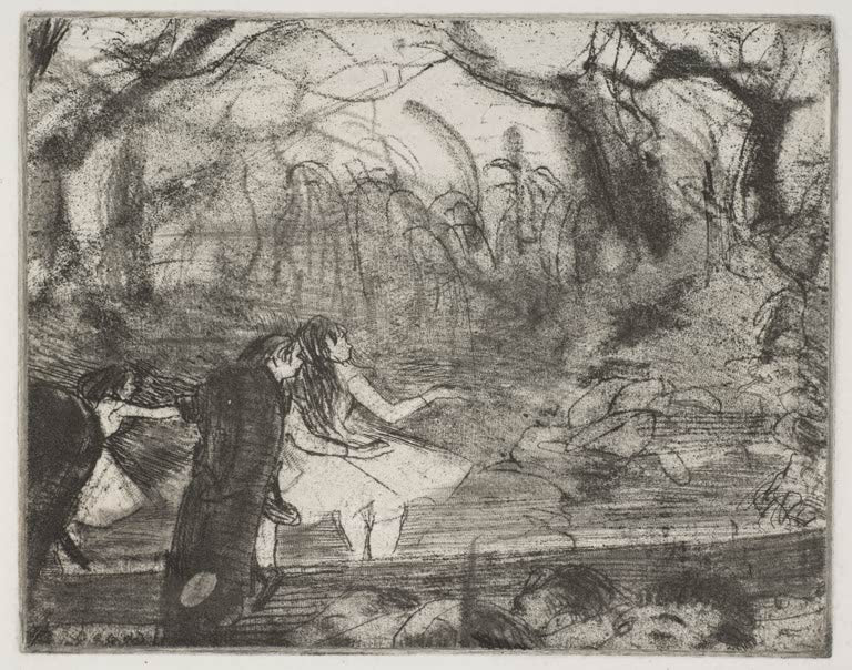 Kunstdruck des Gemäldes „Auf der Bühne III“ von Edgar Degas, detailgetreu reproduziert und in Deutschland von Hand gefertigt.